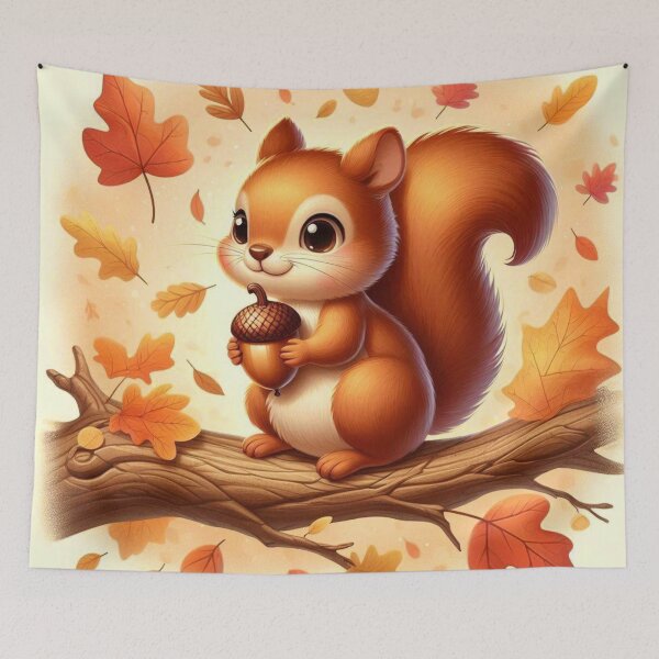 Item preview, Autumn Squirrel with Acorn designed and sold by Myra365Art.