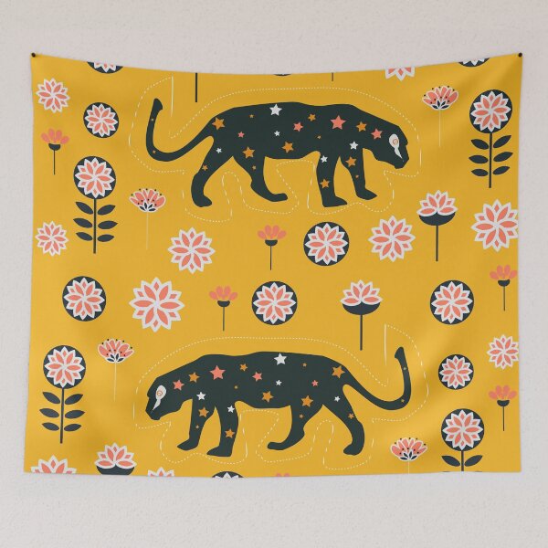 Item preview, Fantastic jaguars and flowers designed and sold by cocodes.
