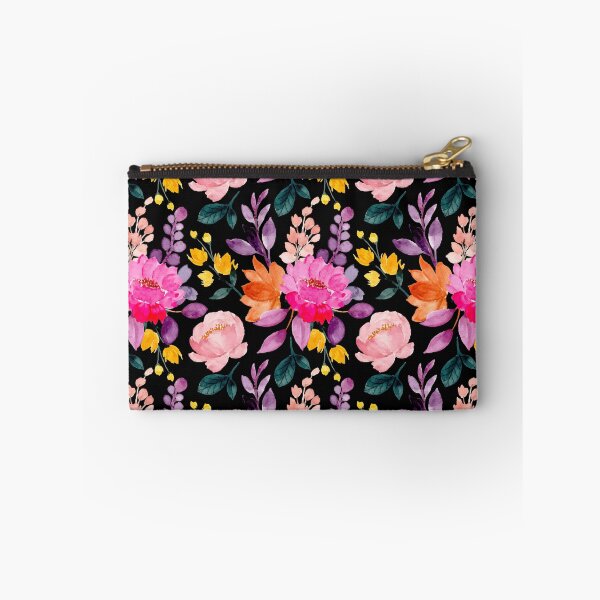 Item preview, Blush Pink Watercolor Floral Symphony – Blooming Elegance BG Black designed and sold by whereisOlga_.