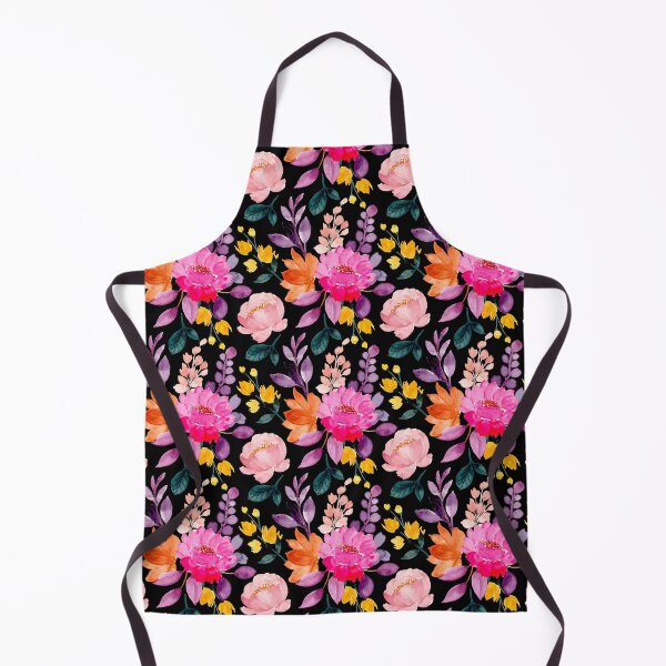 Item preview, Blush Pink Watercolor Floral Symphony – Blooming Elegance BG Black designed and sold by whereisOlga_.