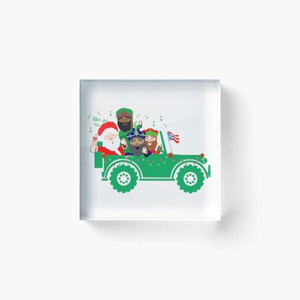 Item preview, Puerto Rico Chinchorreo Christmas Santa Claus Three Kings Coquito Green Car Boricua Flag designed and sold by byDarling.