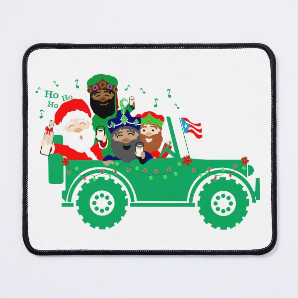 Item preview, Puerto Rico Chinchorreo Christmas Santa Claus Three Kings Coquito Green Car Boricua Flag designed and sold by byDarling.