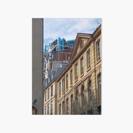 Paris Beaubourg above the roofs Art Board Print