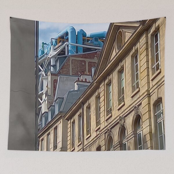 Item preview, Paris Beaubourg above the roofs designed and sold by Leuil.
