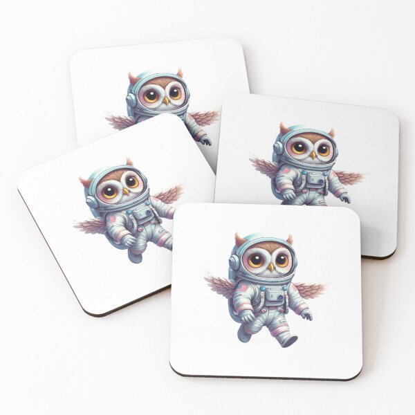 Item preview, Cute cartoon astronaut owl floating in space designed and sold by jean-nicolas.