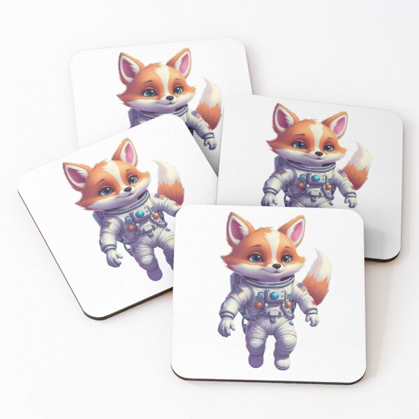 Item preview, Cute cartoon astronaut fox floating in space designed and sold by jean-nicolas.
