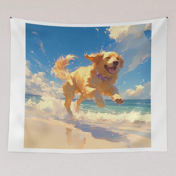 Item preview, Golden Retriever Running by the Beach designed and sold by Christian Weiss.