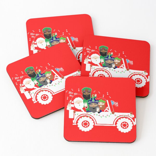 Item preview, Puerto Rico Christmas Chinchorreo Coquito Santa Three Kings White & Red Car Boricua Flag designed and sold by byDarling.