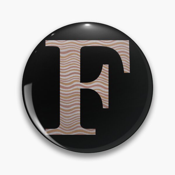 Item preview, Letter F Metallic Look Stripes Silver Gold Copper designed and sold by theartofvikki.