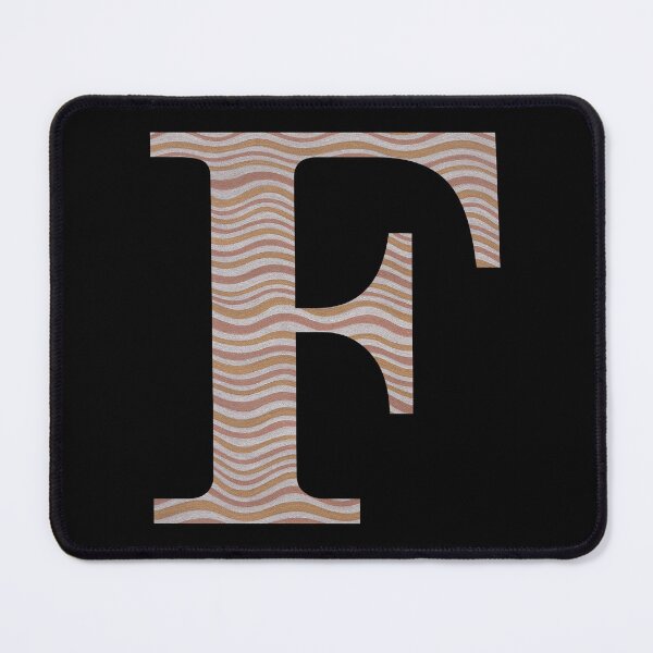Item preview, Letter F Metallic Look Stripes Silver Gold Copper designed and sold by theartofvikki.
