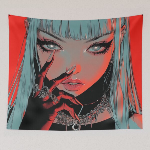Item preview, Goth Anime Girl designed and sold by CursedbyLilith.