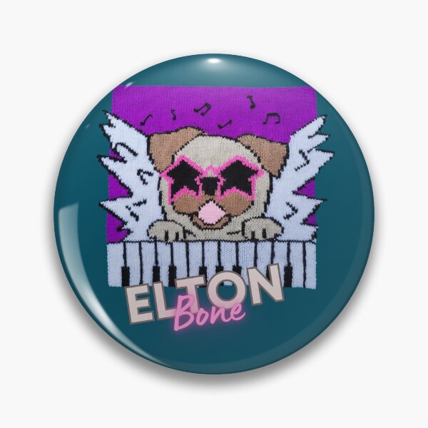 Item preview, Elton Bone, 70's 80's Retro Pug Dog Playing Piano, Knit Look designed and sold by GetKnitPun.