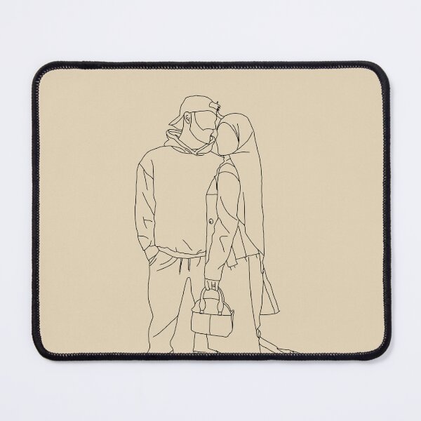 Item preview, Muslim couple line drawing designed and sold by CoffeexKitty.