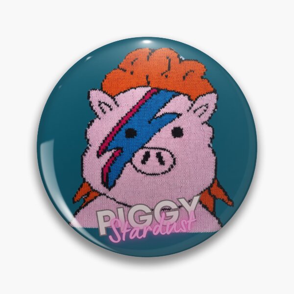 Item preview, Piggy Stardust, Retro Knitted Pig Funny Glam Rock Music, Knit Look designed and sold by GetKnitPun.
