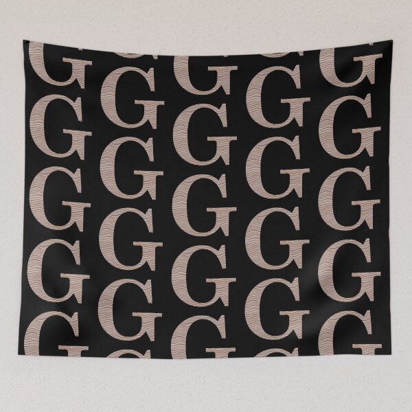 Item preview, Letter G Metallic Look Stripes Silver Gold Copper designed and sold by theartofvikki.