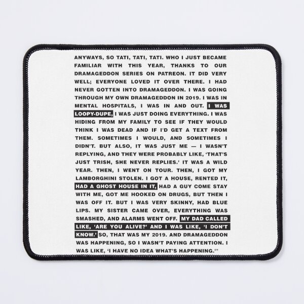 Item preview, Trisha Paytas - Podcast Rant - Just Trish - Dramageddon - Youtube - black text designed and sold by hellomalcolm.