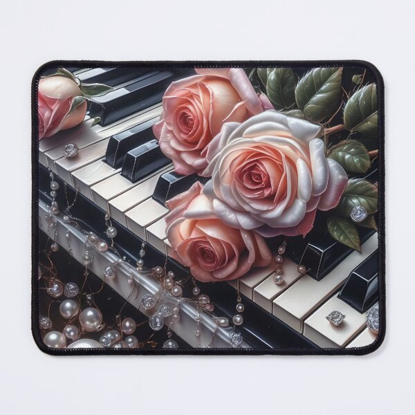 Item preview, Soft Pink Roses and Pearls on Piano designed and sold by Fantasy-Fashion.