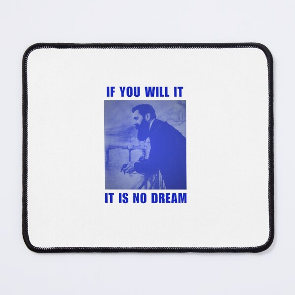 Item preview, Theodor Herzl "If you will it, it is no dream" Zionist Inspirational quote - blue designed and sold by Meirahs.