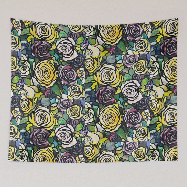 Item preview, Floral Daisy Pansy Stained Glass designed and sold by Valerie Kelley.