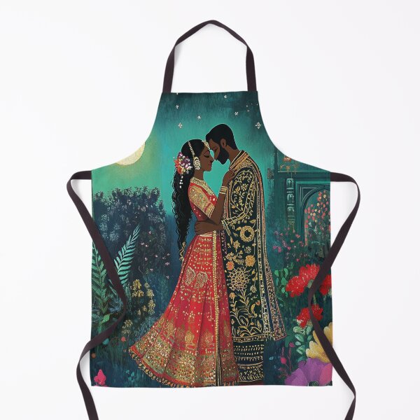 Item preview, Romantic dark-skinned indian couple in Palace Garden at night designed and sold by BeatnikBuddha.