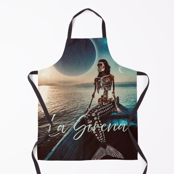 Item preview, La sirena, sirena, mermaid, ocean, water, lake, skeleton, moon, stars, night, Halloween, dark, myth, legend designed and sold by TheCussnWolf.