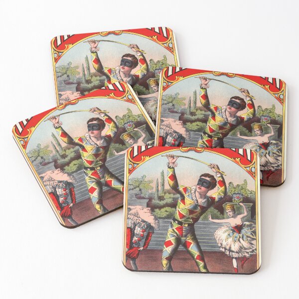 Item preview, Harlequin Ballet Scene - 1890s Commedia dell'Arte Ad designed and sold by Talia Felix.