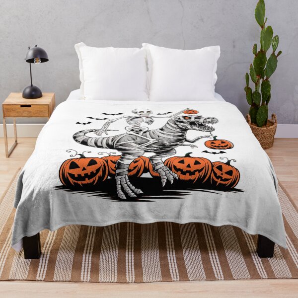 Item preview, Skeleton Riding Mummy Dinosaur T rex Halloween Funny Pumpkin designed and sold by FunnyShop4you.