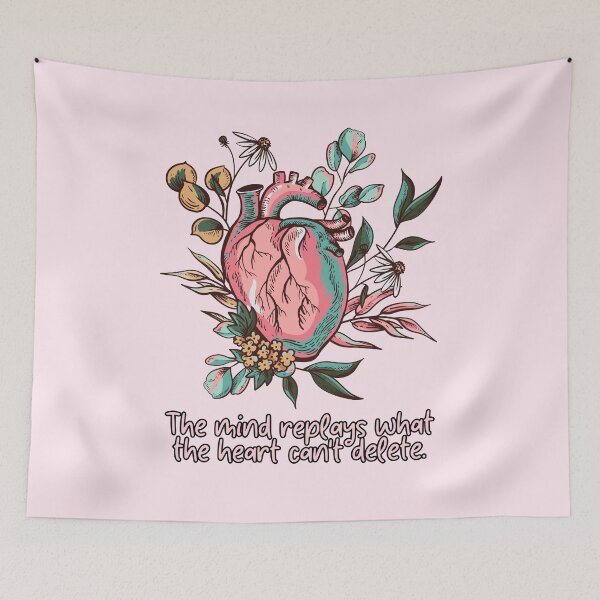Item preview, The mind replays what the heart can't delete. #MentalHealth #SelfLove #BreakTheStigma designed and sold by Anna Halasek.