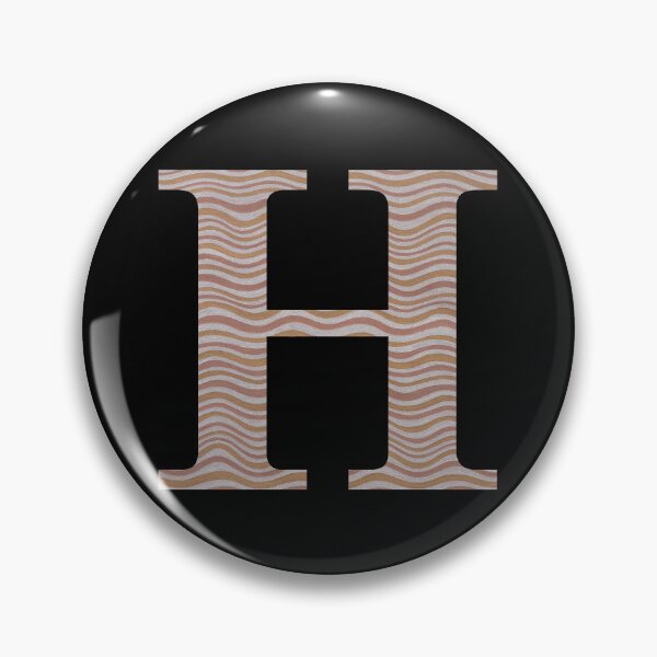 Item preview, Letter H Metallic Look Stripes Silver Gold Copper designed and sold by theartofvikki.