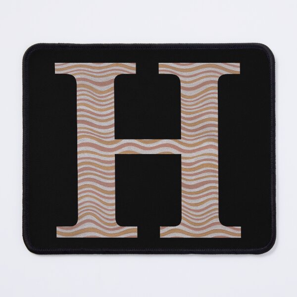 Item preview, Letter H Metallic Look Stripes Silver Gold Copper designed and sold by theartofvikki.