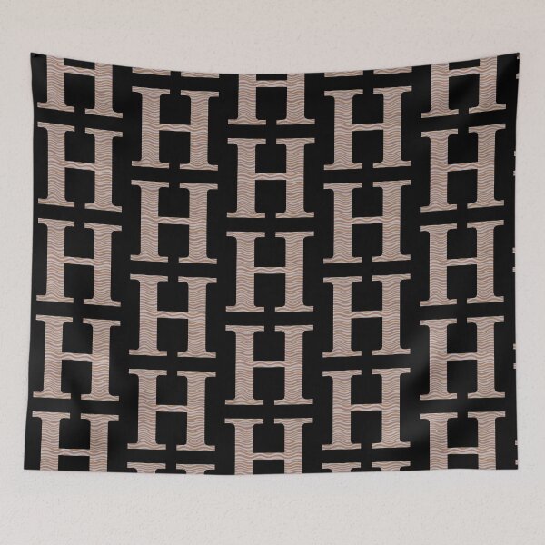 Item preview, Letter H Metallic Look Stripes Silver Gold Copper designed and sold by theartofvikki.