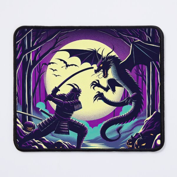 Item preview, Samurai Fighting with Dragon Pop Art Style designed and sold by artofuniverse.
