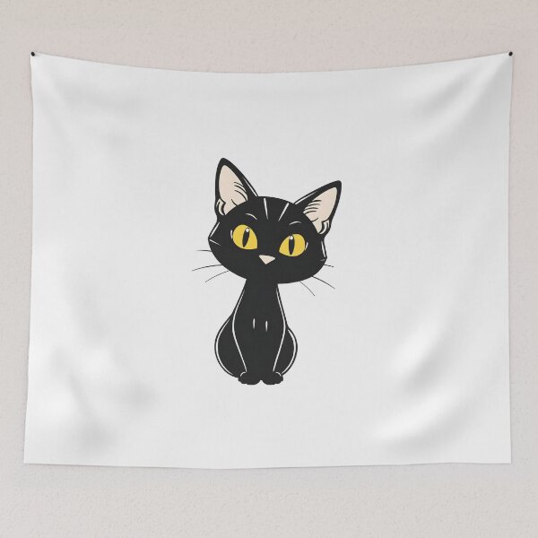 Item preview, Coquette Black Cat in Line Art Style designed and sold by Quirkhive.