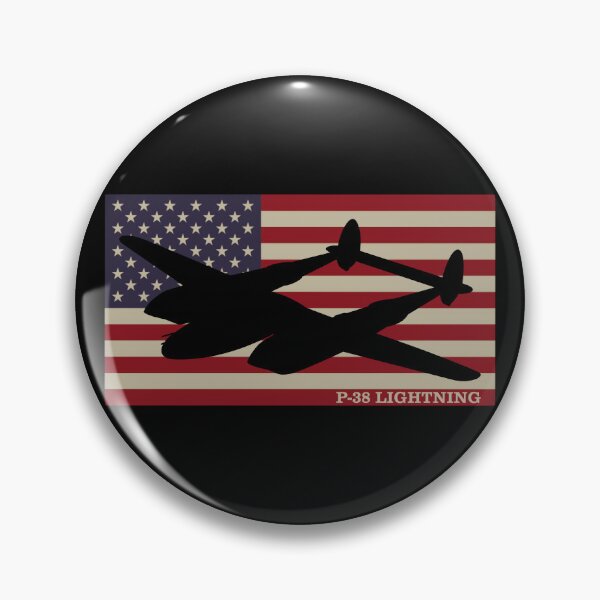Item preview, P-38 Lightning American WW2 Plane USA Patriotic Vintage Flag designed and sold by MilitaryMart.
