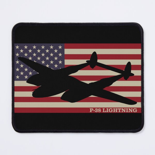 Item preview, P-38 Lightning American WW2 Plane USA Patriotic Vintage Flag designed and sold by MilitaryMart.