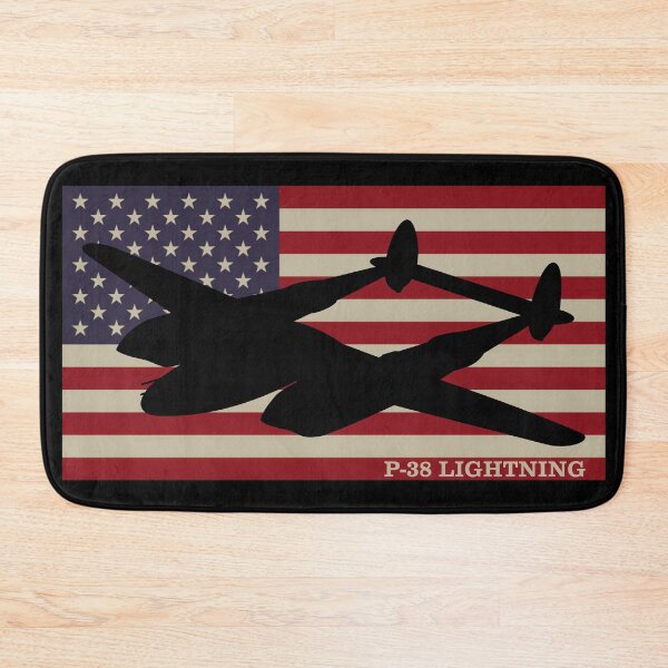 Item preview, P-38 Lightning American WW2 Plane USA Patriotic Vintage Flag designed and sold by MilitaryMart.