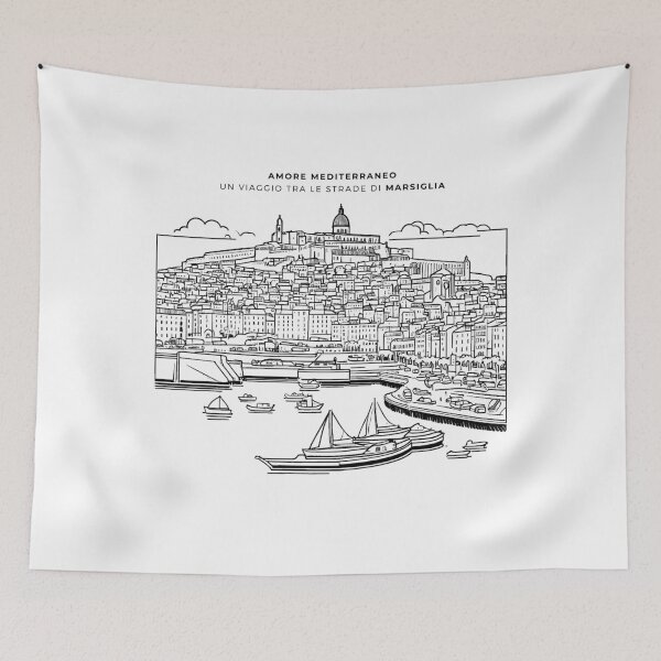 Item preview, Marseille city - Black and white drawing designed and sold by vitrar.