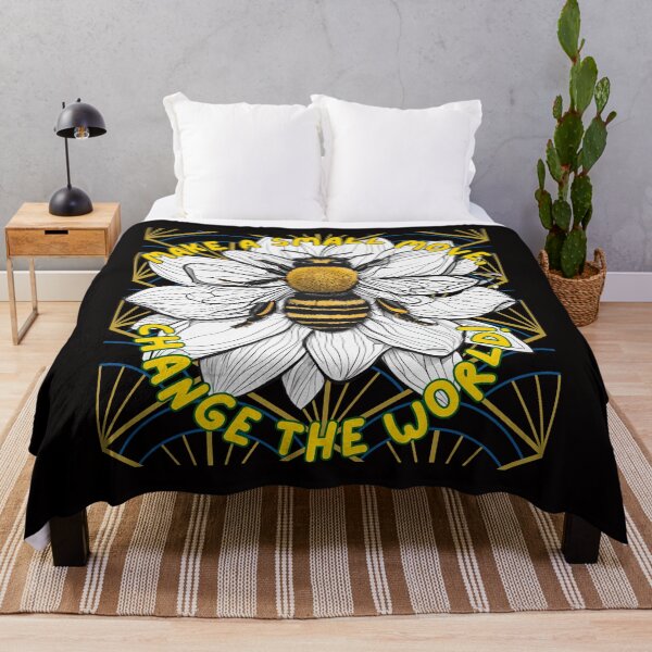 Item preview, Bee Honey Flower Change The World designed and sold by Design_Your_Day.