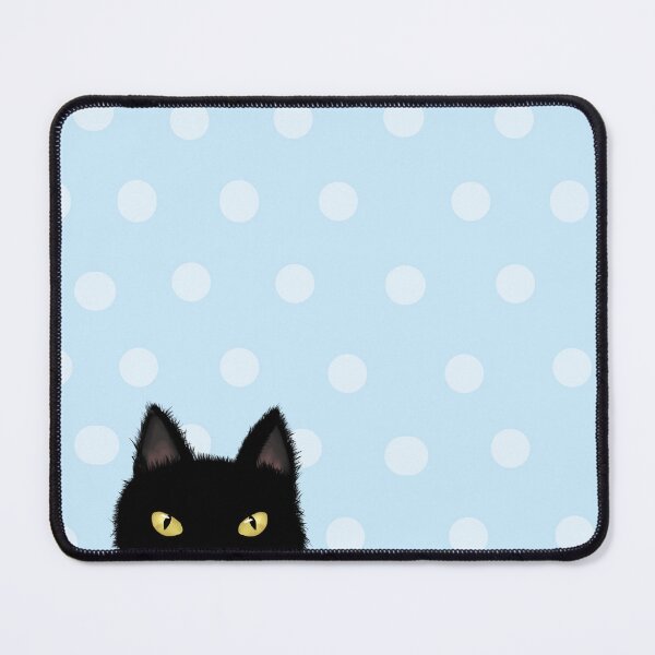 Item preview,  Simple Black Cat  Polka dot (Blue Background) designed and sold by ClearAndHappy.
