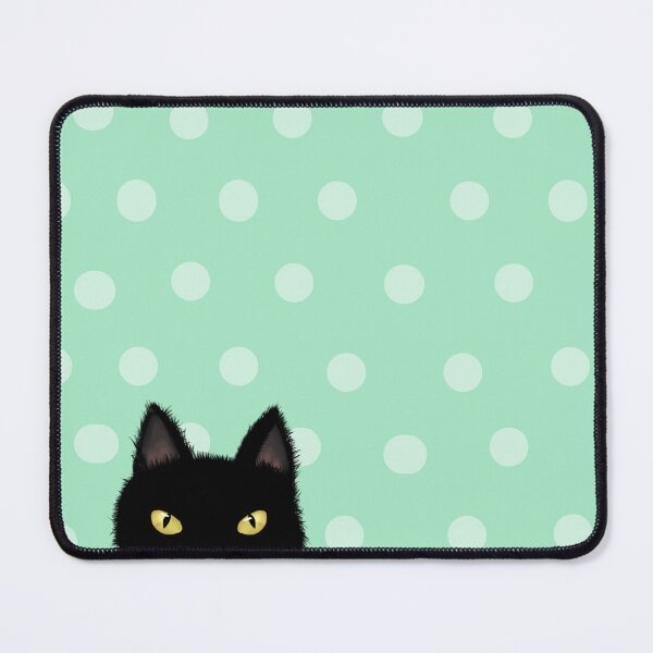 Item preview, Simple Black Cat Polka dot (Green Background) designed and sold by ClearAndHappy.