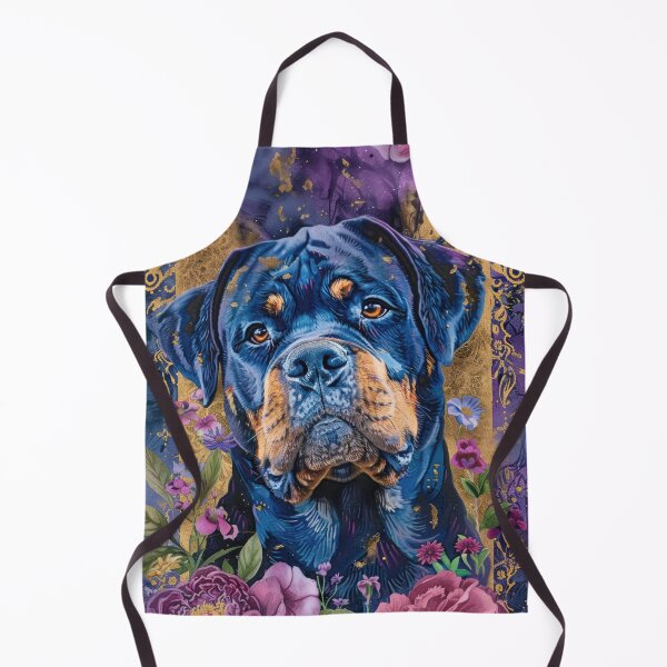 Item preview, Rottweiler dog into flowers retro artwork designed and sold by WallyPink.