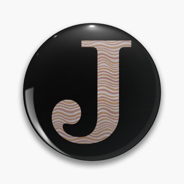 Item preview, Letter J Metallic Look Stripes Silver Gold Copper designed and sold by theartofvikki.