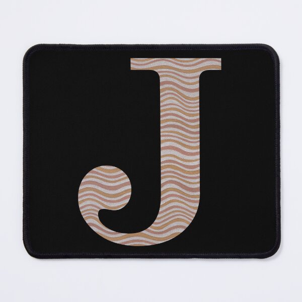 Item preview, Letter J Metallic Look Stripes Silver Gold Copper designed and sold by theartofvikki.