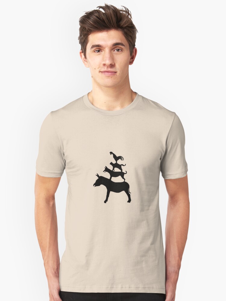 Alternate view of The Town Musicians of Bremen (Die Bremer Stadtmusikanten) - light tees Slim Fit T-Shirt
