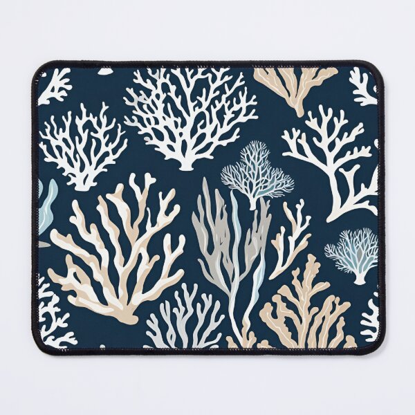 Item preview, Navy Blue Coral Reef Beachy Ocean Nautical Art designed and sold by SeaStarAlex.