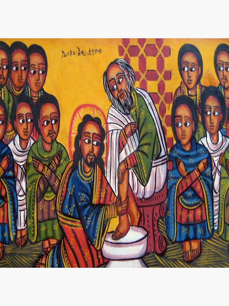 Ethiopian Orthodox Christian Icon Christ Washing Feet by JustusHM