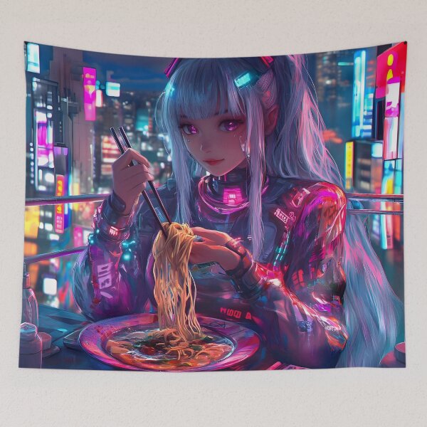 Item preview, Skyline Slurps: Futuristic Ramen Bliss designed and sold by AI-Only Creations.