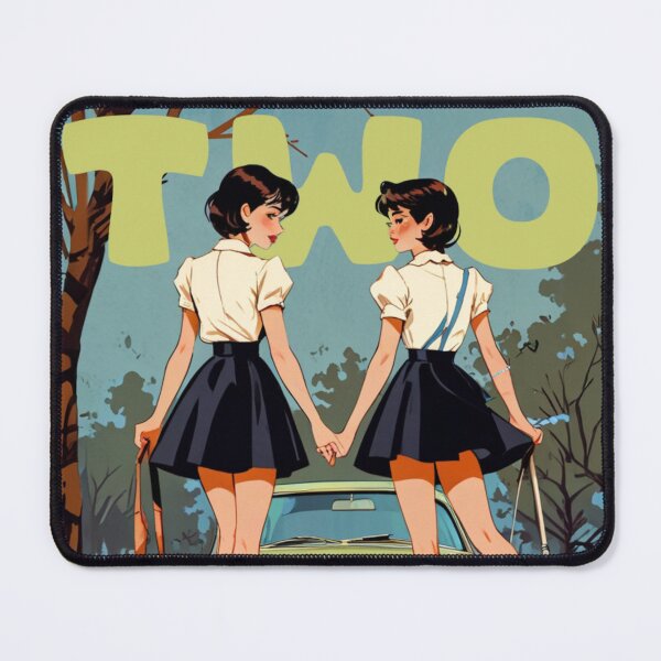 Item preview, two kawaii retro style sisters designed and sold by La Loca.