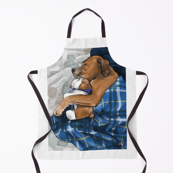 Item preview, Sunny Dog Snuggles with her Favorite Toy and Blanket in Bed designed and sold by kelseygrace-art.