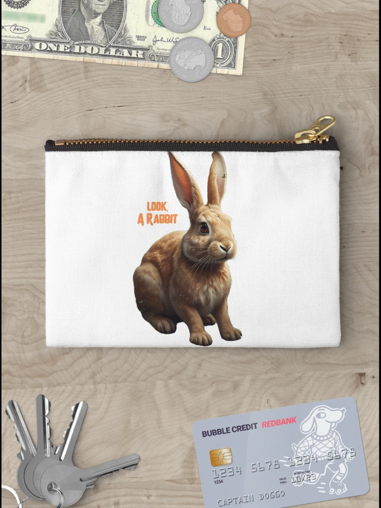 Thumbnail 3 of 4, Zipper Pouch, Look, a Rabbit designed and sold by pUNKnown.